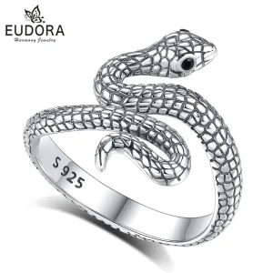 Lebendige Schlange, Offener Schlangenring für Damen & Herren | 925 Silber Ringe brand: Eudora