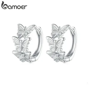 Kleine Schmetterlings-Creolen, auch für Mädchen | 925 Silber Ohrringe brand: Bamoer