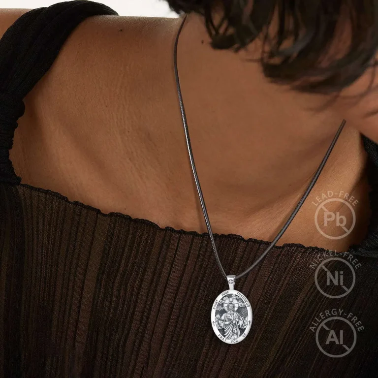 Heiliger Judas Thaddäus, Vintage Schutz-Amulett mit Halskette | 925 Silber Anhänger – Bild 5
