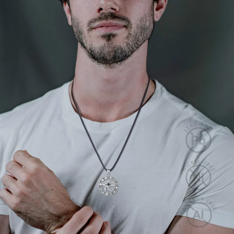 Vintage Horus Auge (Horusauge), Ägyptisches Amulett Halskette | 925 Silber Anhänger – Bild 5