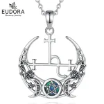 Lilith Siegel, Mondgöttin mit Rosen und Pentagramm, Wicca Halskette | 925 Silber Anhänger brand: Eudora