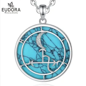 Lilith auf Türkis! Okkultes Schutz-Amulett, Wicca Mondgöttin Halskette | 925 Silber Anhänger brand: Eudora