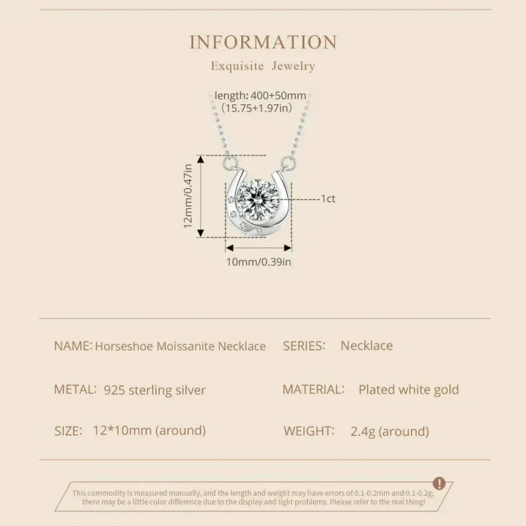 Funkelndes Hufeisen-Collier mit Moissanit-Brilliant, 1 Karat Glücksbringer! | 925 Silber Halskette brand: Bamoer