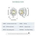 Sonnenblumen Ohrringe! Strahlend gelbe Blüten Creolen | 925 Silber Klappcreolen brand: Bamoer