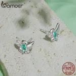 Schmetterling Ohrstecker! Elegante Zirkonia und aquamarin-grüner Kristall | 925 Silber Ohrringe brand: Bamoer