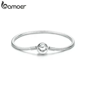 Family! Schlangen-Gliederarmband für Beads & Charms (14, 17, 19cm) | 925 Silber Armband brand: Bamoer