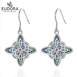 Perlmutt Hexenknoten Ohrhänger, Keltische Liebesknoten, Gothic Wicca | 925 Silber Ohrringe brand: Eudora