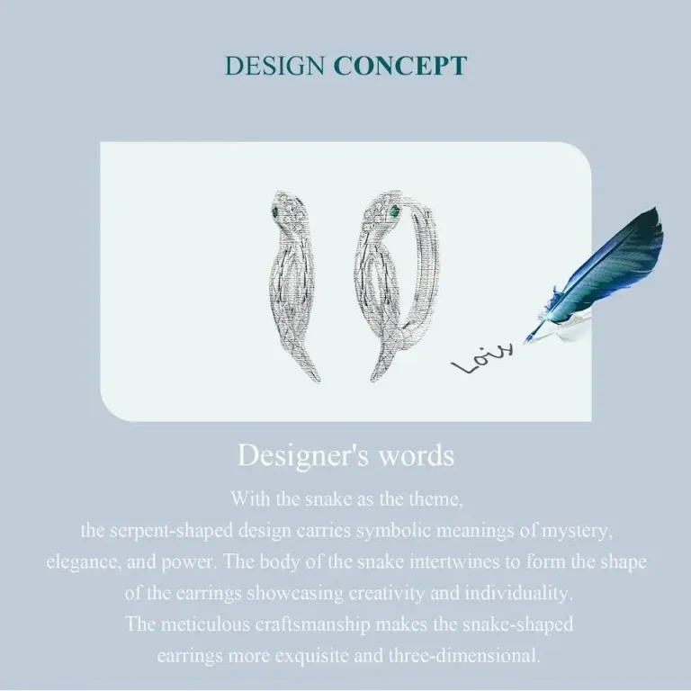 Kleine Schlangen Creolen, Bamoer Klappcreolen mit Zirkonia-Kristallen | 925 Silber Ohrringe brand: Bamoer