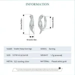 Kleine Schlangen Creolen, Bamoer Klappcreolen mit Zirkonia-Kristallen | 925 Silber Ohrringe brand: Bamoer