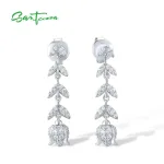 Tulpen Ohrhänger aus Zirkonia Kristallen, Hochzeits-Ohrstecker von Santuzza | 925 Silber Ohrringe brand: Santuzza