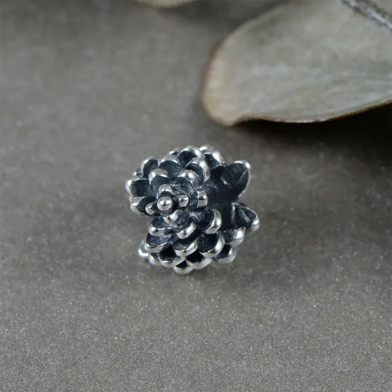 3D Tannenzapfen oder Kiefernzapfen in Vintage Silber, Wald Tannenbaum | 925 Beads und Charms (D) brand: Mistletoe