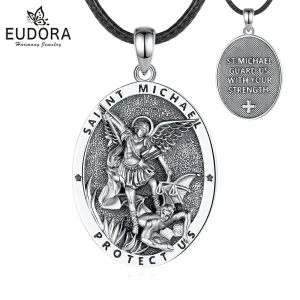Erzengel Michael, Schutzengel, Beidseitiges Schutz-Amulett für Damen und Herren | 925 Silber Anhänger brand: Eudora