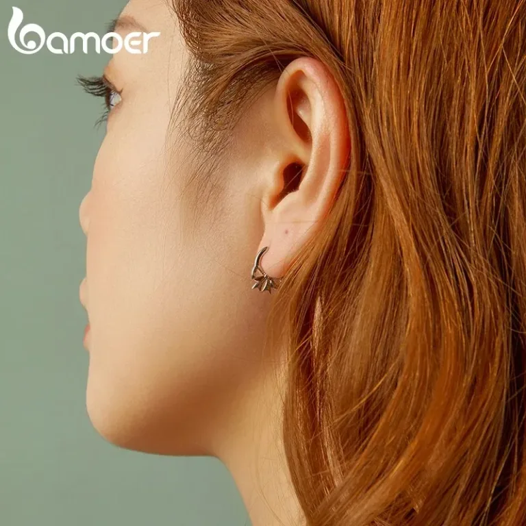 Süße Schleifen Creolen, Silberschleifen zum Klappen, auch für Mädchen | 925 Silber Ohrringe brand: Bamoer