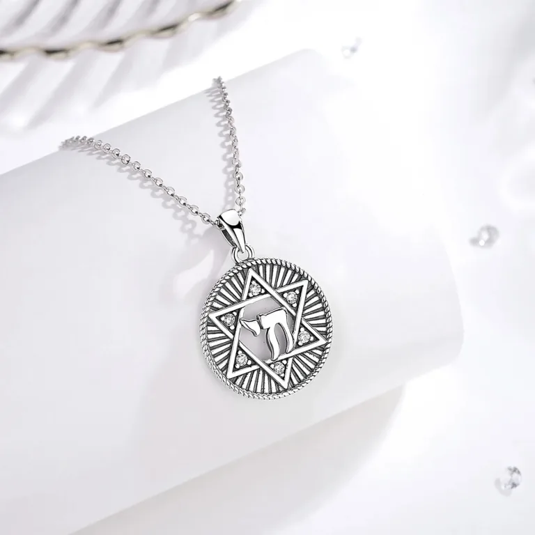 Vintage David Stern mit Zirkonia-Kristallen, Jahwe Jesus Halskette für Damen und Herren | 925 Silber Anhänger brand: Eudora