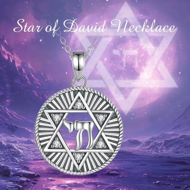 Vintage David Stern mit Zirkonia-Kristallen, Jahwe Jesus Halskette für Damen und Herren | 925 Silber Anhänger brand: Eudora