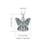 Befüllbarer Perlmutt-Schmetterling! Asche Anhänger, Memorial Urne mit Halskette | 925 Silber brand: Eudora
