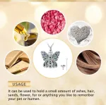 Befüllbarer Perlmutt-Schmetterling! Asche Anhänger, Memorial Urne mit Halskette | 925 Silber brand: Eudora