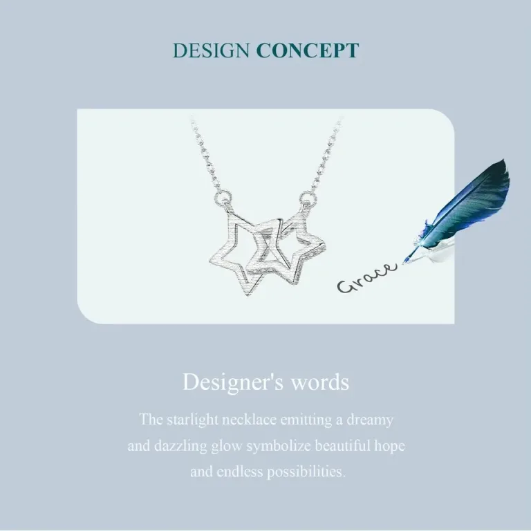 Funkelndes Stern Collier! Romantisches Ring-Collier aus Sternen | 925 Silber Halskette brand: Bamoer