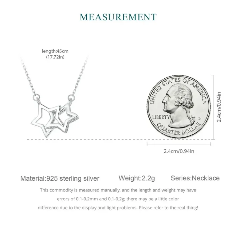 Funkelndes Stern Collier! Romantisches Ring-Collier aus Sternen | 925 Silber Halskette brand: Bamoer