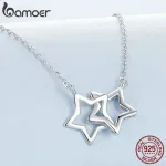 Funkelndes Stern Collier! Romantisches Ring-Collier aus Sternen | 925 Silber Halskette brand: Bamoer