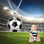 Fußball Klangkugel! Silberner Engelsrufer mit schwarzer Emaille, Schwangerschafts-Bola | XXL Halskette brand: Eudora