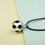 Fußball Klangkugel! Silberner Engelsrufer mit schwarzer Emaille, Schwangerschafts-Bola | XXL Halskette brand: Eudora