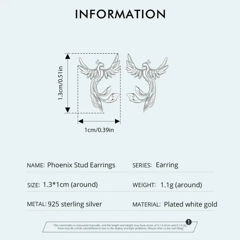 Phönix Ohrstecker! Feuervogel, Filigrane Phoenix Vögel von Bamoer | 925 Silber Ohrringe brand: Bamoer