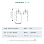 Stern-Ohrstecker! Drei kleine hängende Sterne mit Zirkonia-Kristallen | 925 Silber Ohrringe brand: Bamoer