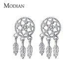 Traumfänger Ohrringe! Funkelnde Ohrstecker mit Kristallen und Federn | 925 Silber Ohrhänger brand: Modian