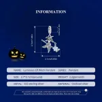 Fliegende Hexe mit Leucht-Stern! Leuchtet im Dunkeln! Hexenbesen-Charm für Halsketten | 925 Silber Dangle brand: Bamoer