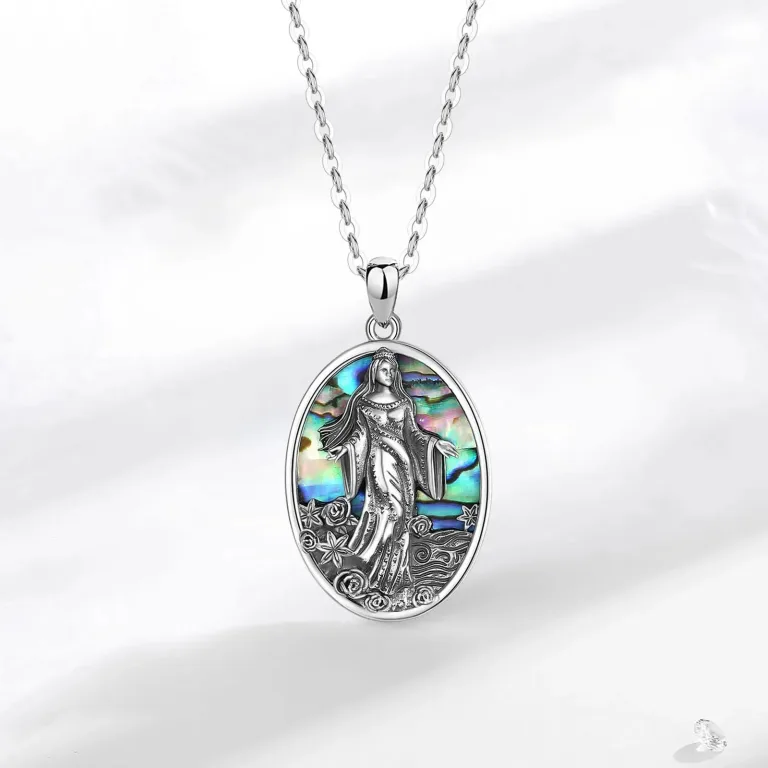 Meeresgöttin in Perlmutt! Yemaya oder Amphitrite, Göttin des Meeres, Halskette | 925 Silber Anhänger brand: Eudora