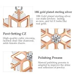 Schneeflocke! Rosé-vergoldeter Schneekristall mit Zirkonia, Winter-Halskette in Rotgold | 925 Silber Anhänger brand: Eudora