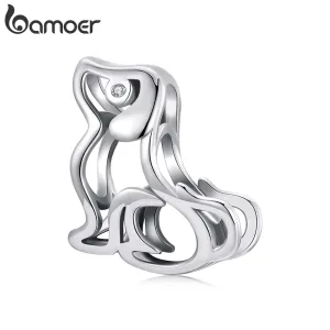 Kleiner Hund! Süßer offener Hunde-Charm fürs Sammel-Armband, auch Pandora | 925 Silber Beads brand: Bamoer