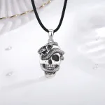 3D Totenschädel mit Schlangen, Memento Mori Totenkopf, Gothic Punk Halskette | 925 Silber Anhänger brand: Eudora