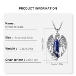 Blauer Phönix! 3D Feuervogel an Lapislazuli Hexagon-Kristall, Fantasy Halskette | Edelstein Anhänger brand: Eudora