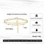Double Layer Kreuz-Armkette in Gold oder Silber! Verstellbares Armband, Christentum | 925 Armkettchen brand: Effie Queen