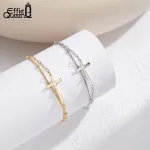 Double Layer Kreuz-Armkette in Gold oder Silber! Verstellbares Armband, Christentum | 925 Armkettchen brand: Effie Queen