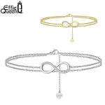 Gold oder Silber! Unendlichkeits-Fußkettchen, Double Layer für die ewige Liebe | 925 Fußketten brand: Effie Queen