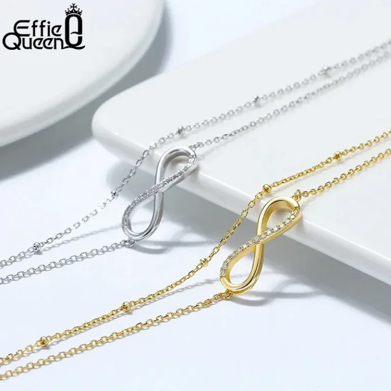 Gold oder Silber! Unendlichkeits-Fußkettchen, Double Layer für die ewige Liebe | 925 Fußketten brand: Effie Queen