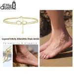 Gold oder Silber! Unendlichkeits-Fußkettchen, Double Layer für die ewige Liebe | 925 Fußketten brand: Effie Queen