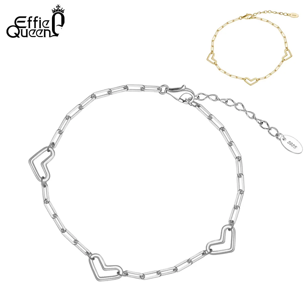 Herz Armband in Gold oder Silber! Offene Herzen an Kettengliedern, Verstellbar, Romantik! | 925 Armkette Herz Armband in Gold oder Silber! Offene Herzen an Kettengliedern, Verstellbar, Romantik! | 925 Armkette brand: Effie Queen