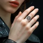 Hexen Ring! Antiker Hekate Siegelring, Dreifaltige Wicca Mondgöttin, verstellbar | 925 Vintage Silber brand: Eudora