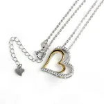 Doppeltes Herz! Edle Zirkonia-Kristalle und Gold, Romantik Mutterliebe Halskette | 925 Silber Anhänger brand: Kaletine