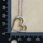 Doppeltes Herz! Edle Zirkonia-Kristalle und Gold, Romantik Mutterliebe Halskette | 925 Silber Anhänger brand: Kaletine