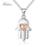 Hamsa Herz-Amulett! Hand der Fatima mit rosé Herz, auch für Mädchen, Halskette | 925 Silber Anhänger brand: Kaletine