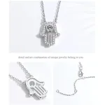 Kleine Hamsa Hand! Funkelndes Fatima-Collier mit Zirkonia, Gold, Rosé oder Silber | 925 Halskette brand: Kaletine