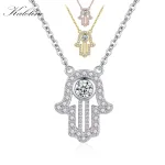 Kleine Hamsa Hand! Funkelndes Fatima-Collier mit Zirkonia, Gold, Rosé oder Silber | 925 Halskette brand: Kaletine