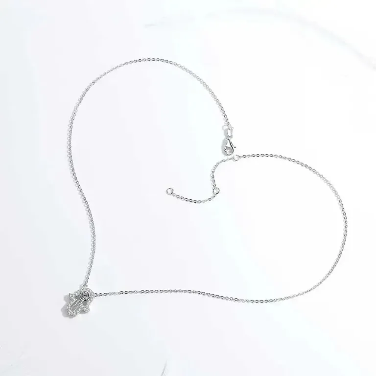 Kleine Hamsa Hand! Funkelndes Fatima-Collier mit Zirkonia, Gold, Rosé oder Silber | 925 Halskette brand: Kaletine