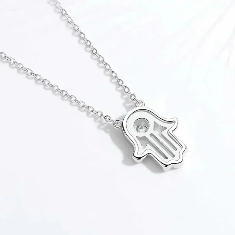 Kleine Hamsa Hand! Funkelndes Fatima-Collier mit Zirkonia, Gold, Rosé oder Silber | 925 Halskette brand: Kaletine