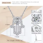 Kleine Hamsa Hand! Funkelndes Fatima-Collier mit Zirkonia, Gold, Rosé oder Silber | 925 Halskette brand: Kaletine